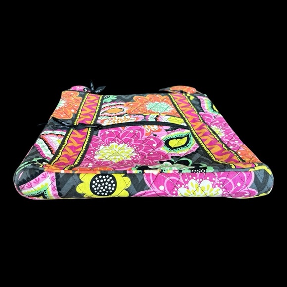 Vera Bradley Ziggy Zinnia Crossbody Purse Pink Orange Floral Chevron Retired - Picture 8 of 12